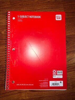 Pen Gear 1-Subject Red Spiral Notebook